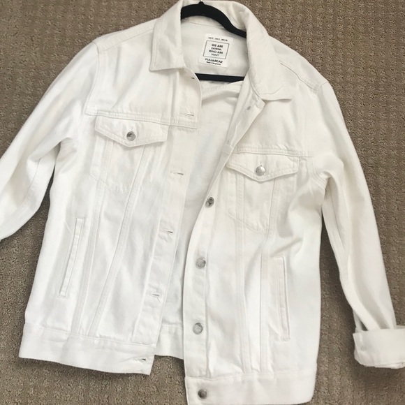 pull and bear white denim jacket